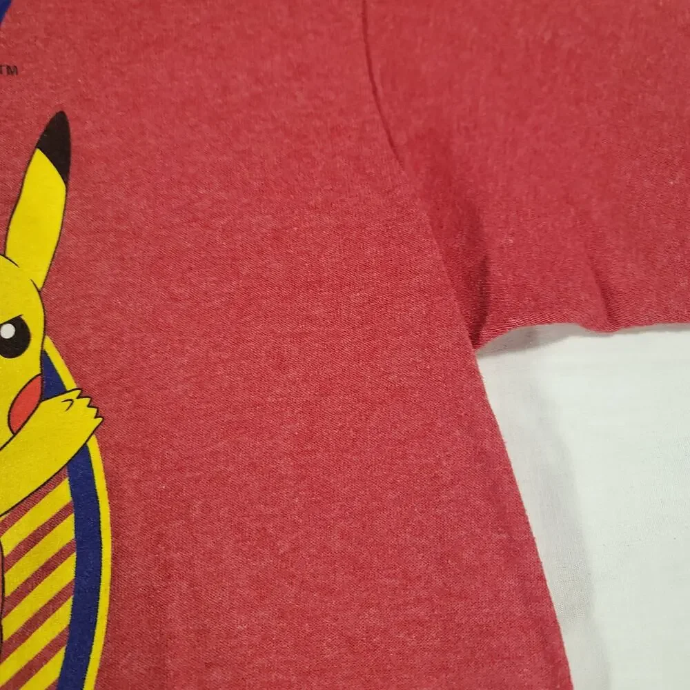 Pokemon Graphic Crew Neck Short Sleeve Shirt Youth Boys Size Extra Large XL Red
